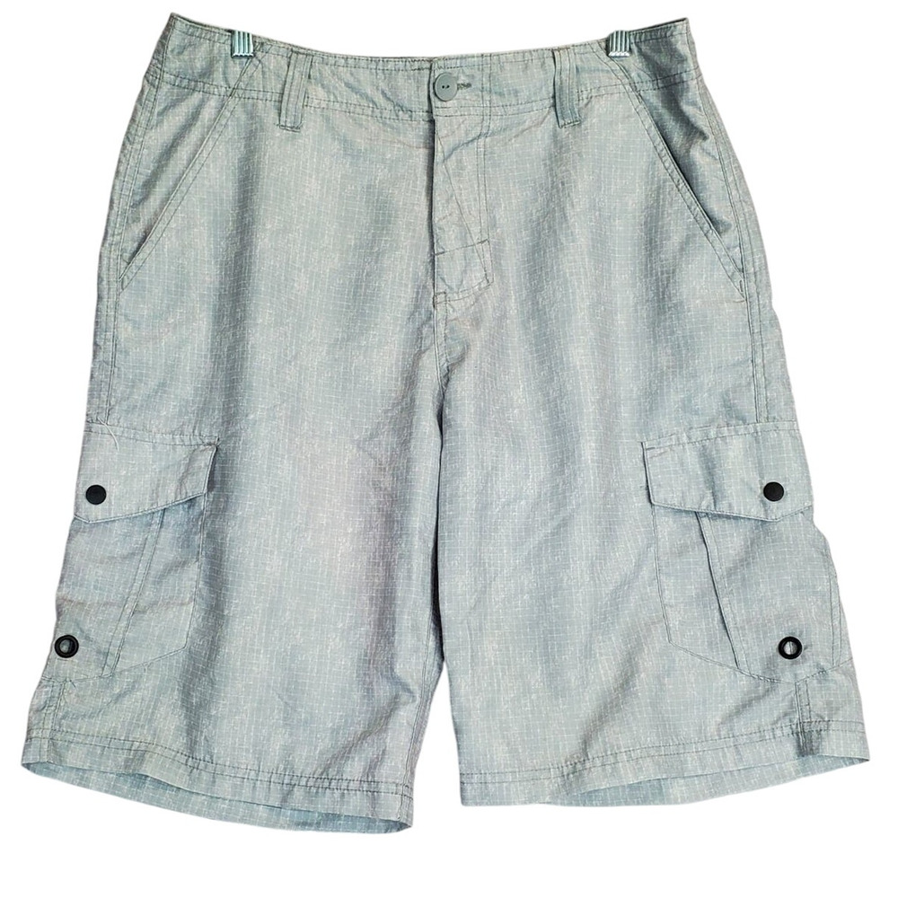 Carbon Men's Cargo Shorts 34 Gray Lightweight Bermuda Casual Beach Summer Golf